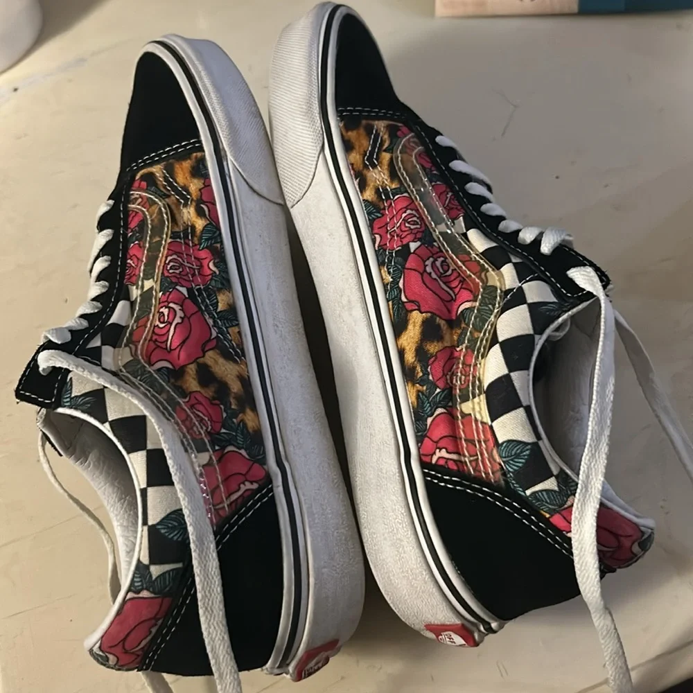 Vans Old Skool Rose Animal Check Sneakers M8.5 W10 - Picture 9 of 11